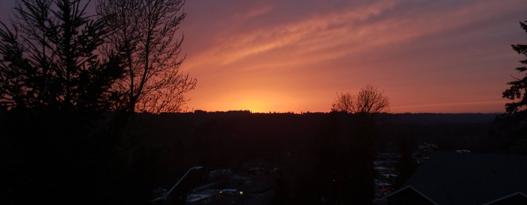 Sunset off back deck 04/01/2021